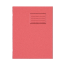 9x7" Exercise Book 64 Page, 6mm Ruled With Margin, Red - Pack of 100